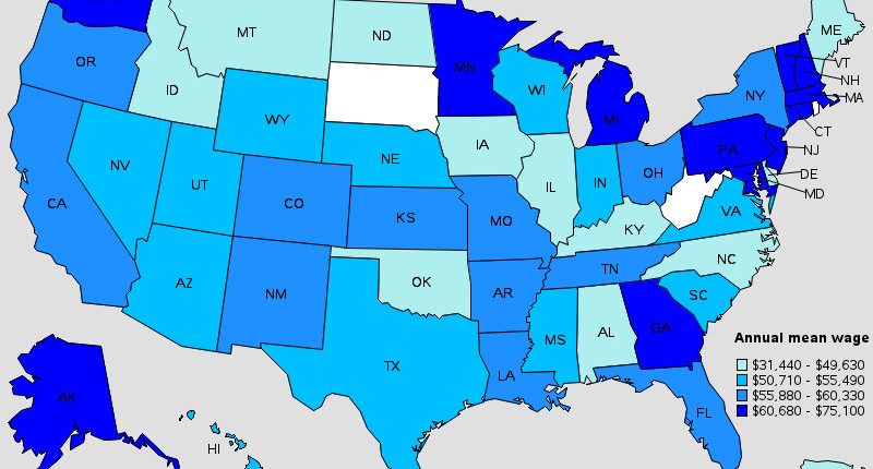 Tower Technician Salary Map